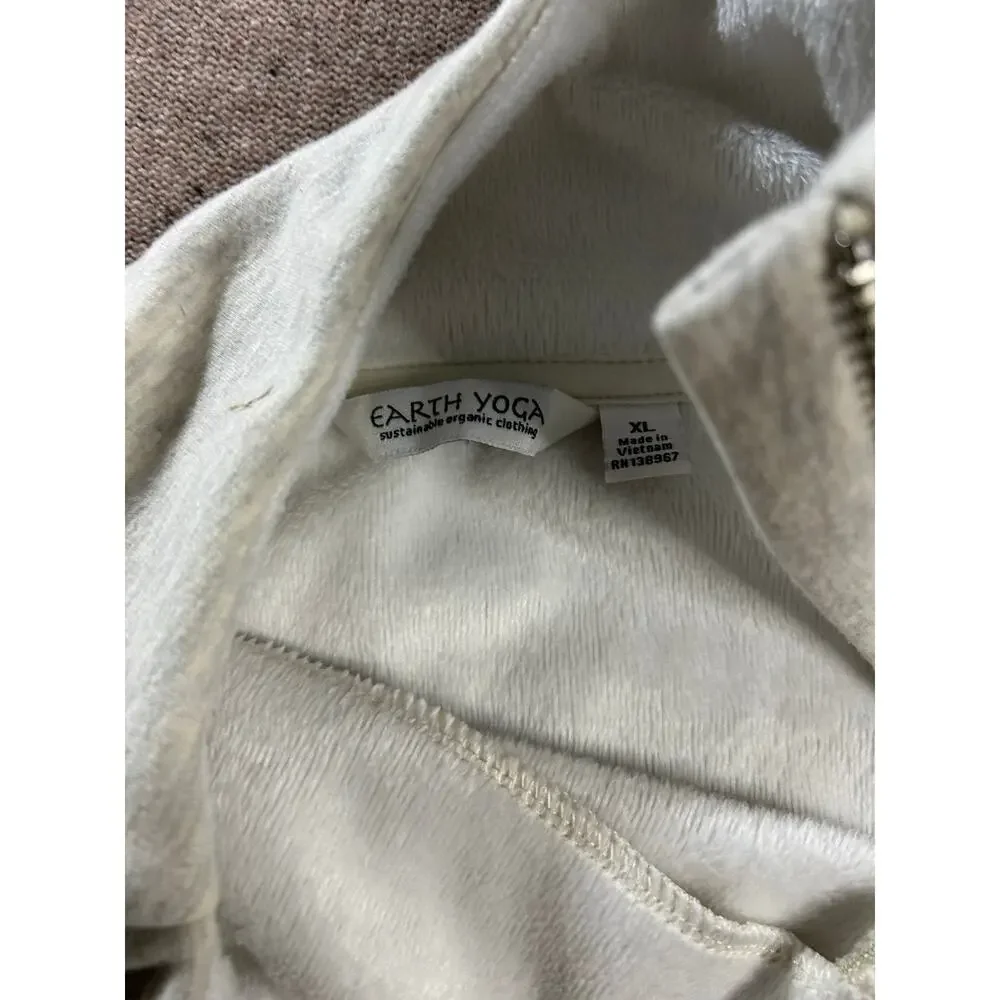 Earth Yoga Gray Asymmetrical Zip Mock Neck Sweatshirt XL